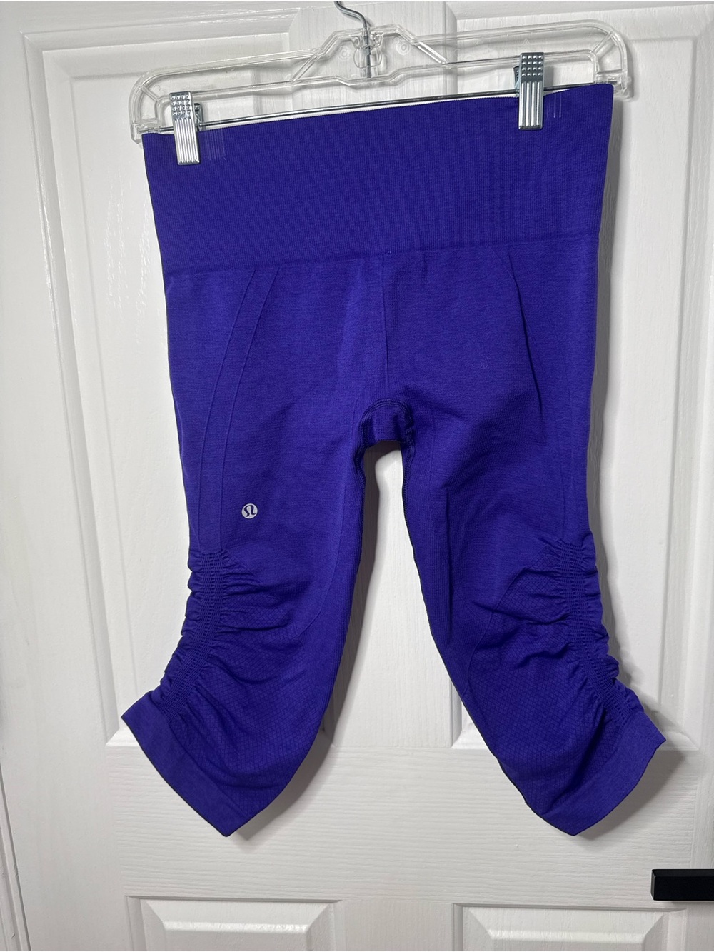 lululemon athletica Deep Purple Cropped Ruched Leggings